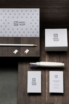 Arrangement of mock-up stationery on wood Free Psd Marketing Branding, Medical School, Brochure Design, Free Psd