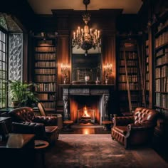 a living room filled with furniture and a fire place