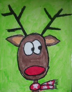 a drawing of a reindeer with antlers on it's head