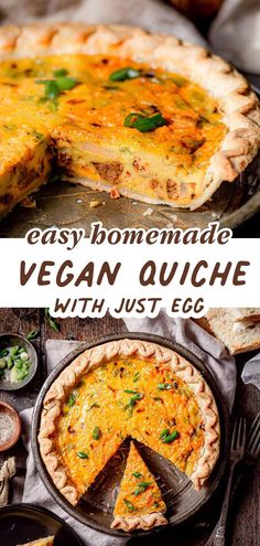 easy homemade vegan quiche with just egg