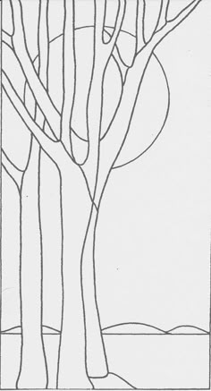 a drawing of trees with no leaves on them