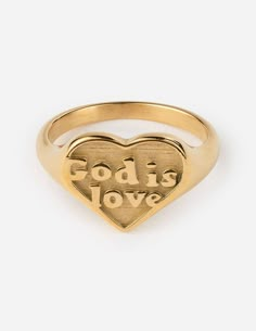 Handpicked by our family to share with you! Don't miss this ⭐️ Gold God is Love Ring: 8 ⭐️ online now at modernburlap.com and ready to ship! Jesus Jewelry, Christian Rings, Elevated Faith, Christian Bracelets, Preppy Jewelry, Cotton Pouch, Gold Wrap, John 4, Letter Bracelet