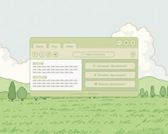 an image of a web page with trees and clouds in the backgrouund