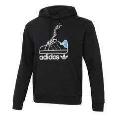 Adidas originals Worm Casual Sports hooded Printing Pullover Black GN2159 (Men's) Streetwear Adidas Logo Fleece Sweatshirt, Casual Hooded Hoodie With Logo Print, Adidas Logo Fleece Hoodie For Fall, Adidas Sportswear Hoodie With Ribbed Cuffs, Casual Fleece Hoodie With Logo Print, Adidas Logo Fleece Hoodie For Sports Season, Adidas Hoodie With Three Stripes, Adidas Fleece Hoodie For Sports Season, Adidas Three Stripes Hoodie Sweatshirt