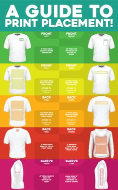 the ultimate guide to printing t - shirts for men and women in different colors, sizes and