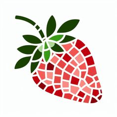 Use this strawberry template to make your mosaic. Ready to print and use! Mosaic Stencils Templates, Mosiac Art Paintings, Mosaic Templates Free Printable, Easy Mosaic Patterns Free Printable, Simple Mosaic Designs, Strawberry Mosaic, Free Mosaic Patterns Templates Simple, Mosaic Projects For Beginners, Simple Mosaic Patterns