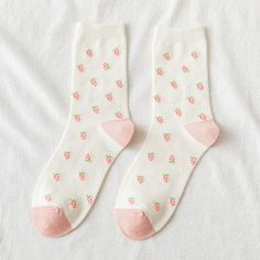 Size: One size, Color: Small strawberry 6 Siblings, Print Shop Ideas, Strawberry Socks, Harajuku Fashion Kawaii, Egirl Soft, Coquette Closet, Clean Girl Outfit, Fancy Socks, Kawaii Socks