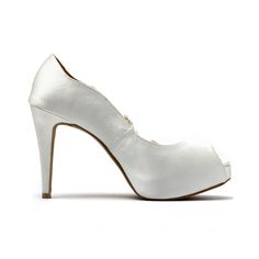 These ivory white wedding heels you see are handcrafted from high quality satin, beaded lace, fabric, genuine cow leather and other man made materials. These peep toe pumps come with lovely lace embroidery, bead work and sequin on the sides of the shoe. The elevated hidden platform in front makes the shoes extra comfy during prolonged wear. Dimensions: 4 inch with 0.5 inch platform. Materials: Satin, french lace and embroidery. Beads and sequin. PU and other man made materials. Leather back coun White Satin High Heels, Closed Toe Satin Heels For Wedding, Satin Closed Toe Heels For Wedding, Satin Closed-toe Wedding Shoes, High Heel Satin Wedding Shoes, Satin High Heel Wedding Shoes, Elegant Open Toe Satin Wedding Shoes, Pearl White Closed Toe Wedding Shoes For Evening, White Satin Wedding Shoes For Formal Occasions