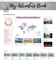 Creating An Ultimate Notion Travel Planner · Notion Bucket List Template, Notion Bucket List, Travel Planner Journal, Notion School, Notion Layout