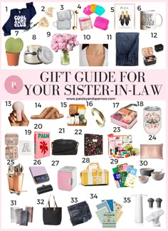 the gift guide for your sister - in - law, including gifts and personal items