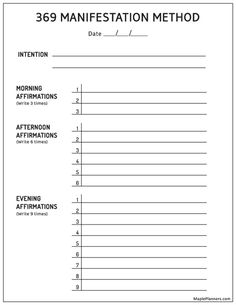 369 Manifestation Method Template, 369 Manifestation Template, 369 Manifestation Printable Free, Manifesting Journal Template, 369 Method Manifestation, Project 369 Manifestation Journal, Free Manifestation Journal Template, Manifesting Journal Ideas, Manifesting Template