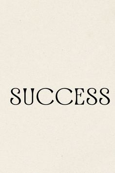 the word success written in black on a white background