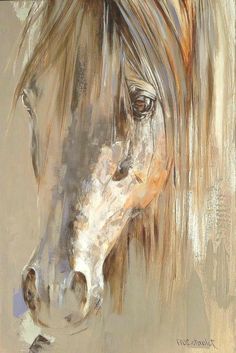 a painting of a horse with long blonde hair