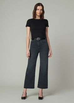 BLACK CAT Modern Black Jeans With Straight Hem, Black High Waist Relaxed Fit Cropped Jeans, Black Mid-rise Cropped Jeans With Five Pockets, Mid-rise Black Cropped Jeans With Five Pockets, Black Jeans With Straight Hem For Fall, Black Cropped Jeans With Relaxed Fit For Fall, Black Mid-rise Modern Jeans, Black Relaxed Fit Cropped Jeans For Fall, Mid-rise Wide Leg Pants For Everyday Fall Wear