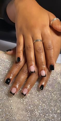 Black French Tip Natural Nails, Overlay Nails, Hair Regimen, French Tip Acrylic Nails, Acrylic Nails Designs, Girly Acrylic Nails