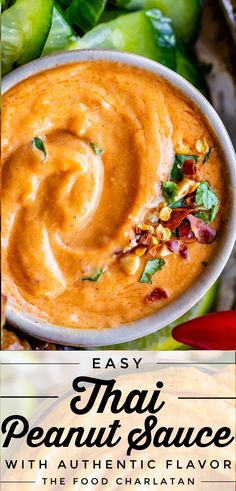 Easy Thai Peanut Sauce with authentic flavors for chicken satay Peanut Butter Curry Sauce, Easy Thai Peanut Sauce, Garlic Vinegar, Thai Cucumber, Garlic Aioli Recipe, Easy Peanut Sauce, Thai Cucumber Salad, Peanut Curry, Thai Spices