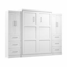 an image of a white closet with drawers