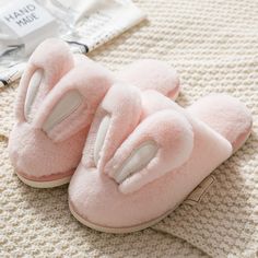 Color: Pink, Size: 36to37 Pink Bunny Slippers, Fluffy Bunny Slippers, Burr Basket, Fun Slippers, Fluffy Shoes, Bunny Slippers, Fashion Slides, Fluffy Bunny, Fluffy Slippers