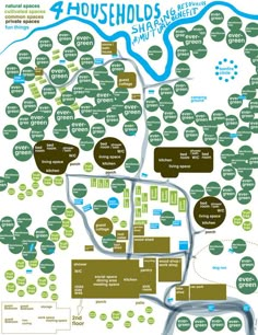 a map that shows the locations of houses and streets in different countries, including cities