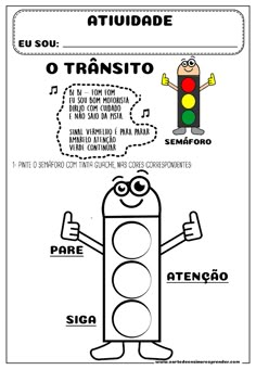 an image of a traffic light with spanish words