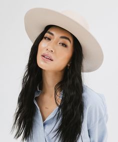 Rue is a sophisticated, classic open crown shape with a structured semi-wide brim. This is the only hat featuring hand-stitched detailing on the brim's edge for a subtle, distinctive touch. Included is a tonal triple-strand waxed leather band that is both adjustable + removable for styling. Gigi Pip, Halo Style, Wearing A Hat, Find Color, Leather Hats, Felt Hat, Hat Band, Fedora Hat, Fashion Pictures