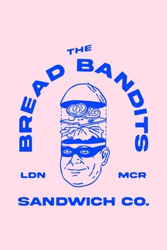 the breaded bandits logo on a pink background