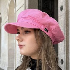 Our CRAGGI Pink washed denim Baker Boy cap is made from a cool cotton canvas fabric and features a matching lining inside to prevent any scratching. This hat is a perfect fashion accessory for a day around town,holidays,Festivals,concerts and nights out with friends.  The washed denim fabric gives the cap a slight sun kissed faded appearance. One Size - 55cm-60cm with an elasticated back for a perfect fit. The Peak protects the eyes and face from the sun and rain.  100% Cotton soft and durable o Casual Outdoor Beret, Washed Cotton Bucket Hat With Curved Brim, Washed Cotton Bucket Hat, Casual Adjustable Solid Color Beret, Casual Adjustable Beret, Spring Cotton Baseball Cap For Everyday, Cotton Hats With Sweatband For Streetwear, Urban Cotton Baseball Cap For Spring, Everyday Cotton Baseball Cap For Spring