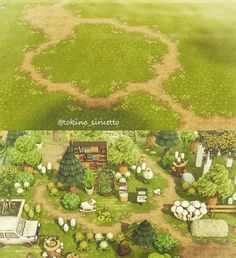 two different views of the same area in animal crossing