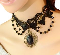 Checkout our #awesome product Victorian Gothic Lace Beads Tassels Decor Necklace / AZVGNEA01-AGB - Victorian Gothic Lace Beads Tassels Decor Necklace / AZVGNEA01-AGB - Price: $55.00. Buy now at http://www.arrascreations.com/victorian-gothic-lace-beads-tassels-decor-necklace-azvgnea01-agb.html Victorian Gothic Fashion, Spiritual Herbs, Kalung Choker, Black Lace Necklace, Black Lace Choker Necklace, Baroque And Rococo, Massage Candles, Goth Victorian, Lace Choker Necklace