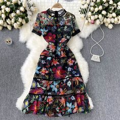 This Dress is fashionable for every occasion. the dress is made-to-order by professional tailors. You can choose from 50 colors, Regular sizes 2 to 16 and plus sizes 14w to 26W. Custom size is also available.. The product details: Age: Ages 25-35 Years Old, Closure Type: zipper, Decoration: Embroidery, Dresses Length: Knee-Length, Elasticity: Non Strech, Fabric Type: Organza, Fit Type: Slim Fit, Gender: Women, Material: Polyester,Acrylic, Material Composition: Synthetic fiber, Neckline: O-Neck, Flower Runway, Bohemian Casual Dress, Sundress Women, Mesh Embroidery, Sleeve Ruffles, Causal Dresses, Runway Dresses, Feminine Dress, Chiffon Maxi Dress