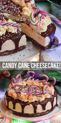 there are many different types of candy cane cheesecakes