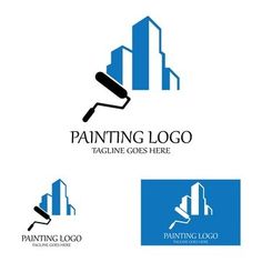 logo design for painting company with paint roller