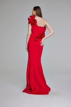 Jovani 39751 Fall 2024 evening collection dress. Dressy Evening Dress With Ruffles And Fitted Bodice, Luxury Dresses For Gala During Prom Season, One-shoulder Ruffled Evening Dress For Gala, Evening Gown With Ruffles And Floor-length, Couture Evening Gown With Sweep Train, Couture Dresses For Gala And Prom Season, Couture Evening Maxi Dress With Fitted Bodice, Ruffled Gown For Gala Evening, Couture Maxi Dress For Evening With Fitted Bodice