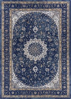 Kyler Blue Area Rug Modern Shabby Chic, Shabby Chic Interiors, Vintage Medallion, Rug Designs, Well Woven, Medallion Rug, Painting Flowers, Blue Area Rug, Patterned Carpet