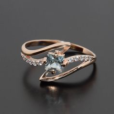 Aquamarine ring, Art deco ring, Blue aquamarine ring, Anniversary ring, Princess cut ring, Geometric ring, Rose gold ring,Aquamarine jewelry Princess Cut Ring, Ring Geometric, Ring Princess Cut, Elegant Rings, Blue Aquamarine Ring, Future Engagement Rings, Solitaire Pendant Necklace, Princess Cut Rings, Jewels Rings