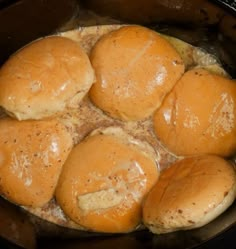 rolls are being cooked in the slow cooker