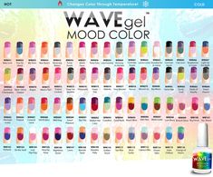 WAVEGEL MOOD Temperature Change Wave Gel Nail Polish MORE 66 Colors Than Lechat Perfect Match Mood Nail Polish Gel, Mood Changing Nail Polish, Mood Changing Nails, Mood Nails, Mood Nail Polish, Shellac Nail Polish, Wave Nails, Gel Nail Polish Colors, Color Changing Nails