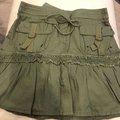 I Think I Bought At H&Mcotton Skirt With Cute Details. Has Zipper And A Hook & Eye Too Closure But Also An Actual Functioning Drawstring To Adjust For A Perfect Fit. Fits Hips Then Looser By Thighs. Don’t Think My Daughter Ever Wore Just Removed Tags. Looks Brand New. Size 4 Casual Mini Skirt With Drawstring, Casual Cotton Skirt With Drawstring, Spring Green Skirt With Drawstring, Cotton Mini Skirt With Drawstring, Short Cotton Cargo Skirt For Spring, Spring Short Cotton Cargo Skirt, Spring Cotton Mini Skirt With Drawstring, Casual Drawstring Cargo Skirt For Summer, Casual Cargo Skirt With Drawstring For Summer