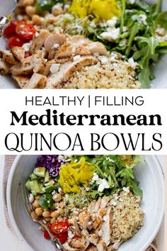 healthy and filling mediterraneanan quinoa bowls