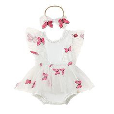 Get ready to flutter into summer with our BUTTERFLY White Romper Dress! This adorable tulle dress features fly sleeves, perfect for keeping your little one cool and comfortable. Designed for baby girls, this dress is a must-have for any summer occasion. Fly away with style! Cute Cotton Tutu Dress For Summer, Fitted Bubble Romper For Summer Party, Whimsical Summer Beach Dress, Summer Party Bubble Romper With Ruffles, Playful Tulle Tutu Dress For Summer, White Bubble Romper For Spring, Playful Short Sleeve Bubble Romper For Spring, Cotton Bubble Romper With Flutter Sleeves For Summer, Summer Baptism Fitted Tutu Dress