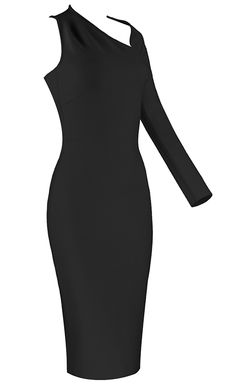 LORENA Asymmetrical Black Bandage Dress Fitted Bandage Dress With Asymmetrical Neckline For Cocktail, Sleek Black Bodycon Dress With Asymmetrical Neckline, Formal One-shoulder Bodycon Bandage Dress, Bodycon Dress With Asymmetrical Neckline For Evening, Sleek Fitted Knee-length Asymmetrical Dress, Fitted Asymmetrical Hem Evening Bodycon Dress, Fitted Asymmetrical Hem Bodycon Evening Dress, Fitted Bodycon Dress With Asymmetrical Hem For Evening, Sleek Asymmetrical Black Bodycon Dress