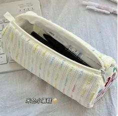 49426401755418 Cute White Pencil Case For Students, White Portable Pencil Case For Back To School, White Portable Pencil Case For School, Portable White Pencil Case For School, White Portable School Pencil Case, Portable White Pencil Case Pouch, Cute White Pencil Case For Study, Back To School White Pencil Case With Pen Holders, White Stationery Zipper Pouch For Study