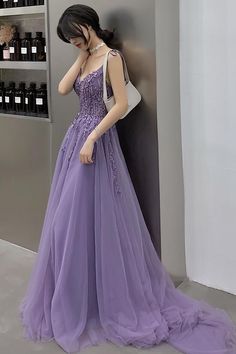 Any things please feel free to contact us: sales@Solvbao.com******* Product Detail*******Fabric: Tulle Product Number:#H7UKNeckline: V-necklineMaking time:2-3 weeks, Shipping time: 3-5 DaysCustom size/color, Rush Order is available, and no extra cost.******* Custom Measurements*******For better fitting, You can leave us the following information in the order notes when you check out, and please have a look our measuring guide at first: :Bust: ________inch/cm,Waist: ________inch/cm,Hips: ________inch/cmHollow to knee( for knee length dress only):________inch/cmHollow to Floor(without shoes): ________inch/cmYour Height without shoes______, The Shoes height you will wear with the dress:______Occasion date:______For the exactly right measurements or size, please have a look our measuring guide Purple Prom Dress Cheap, Enchanted Forest Prom Dresses Purple, Purple A Line Prom Dress, Violet Prom Dress, Purple Dress Formal Classy, Purple Prom Gown, Dark Purple Prom Dress, Purple Tulle Dress, Prom Dresses Purple