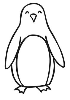 a black and white drawing of a penguin