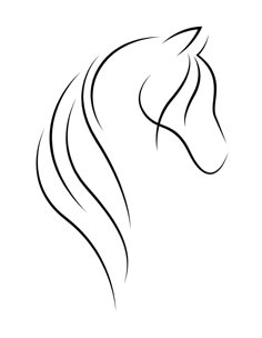 the outline of a horse's head on a white background