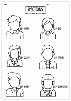 emotions worksheet for kids to help them learn how to say the word i'm happy