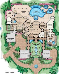 this is an artist's rendering of the main floor plan for these luxury homes