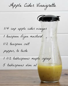 an apple cider vinegar recipe in a glass carafe