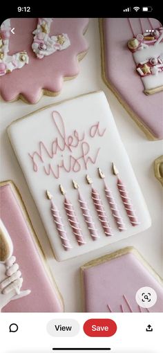 some cookies that have been decorated with icing