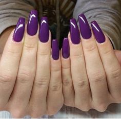 Purple Nails Purple Nail Art Designs, Dark Purple Nails, Purple Nail Art, Purple Acrylic Nails, Purple Nail Polish, Purple Nail Designs, Blue Acrylic Nails, Cute Nail Art Designs, Purple Nail